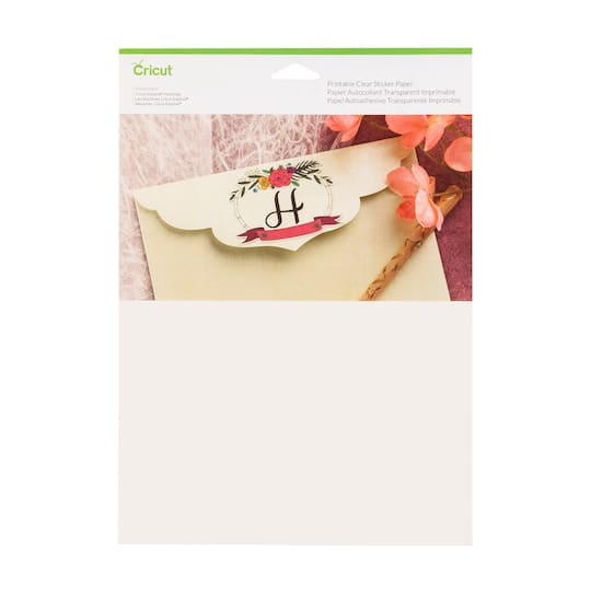 Cricut&#xAE; Printable Clear Sticker Paper. 8.5&#x22; x 11&#x22;